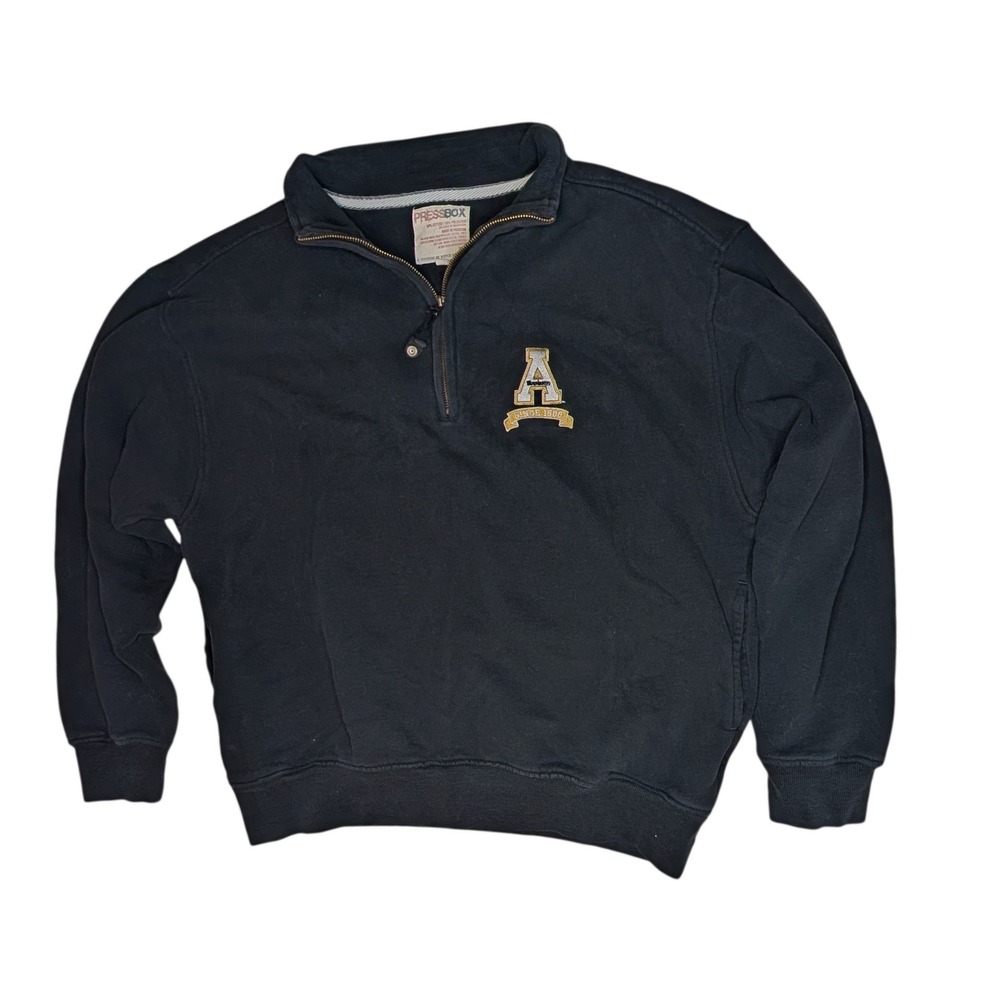 Pressbox Quarter Zip Sweatshirt Mens L Gray App State Mountaineers Collegiate A